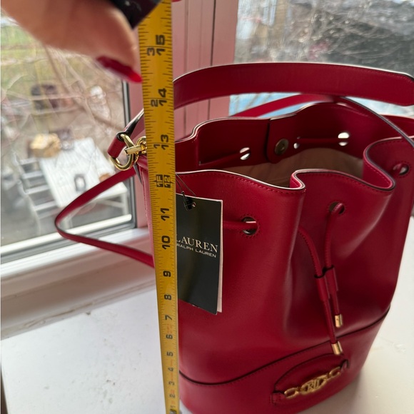 Ralph Lauren Red Leather Bucket Bag - Picture 9 of 10